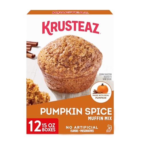 Krusteaz Pumpkin Spice Muffin Mix, Muffin Mix Made With Real Pumpkin, 15 oz Box (Pack of 12)