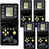 Fahacop 5 Pack Handheld Brick Game Console Retro Large Screen Building Block Game Console for Kids Adults 80s 90s Retro Classic Game Theme Party Birthday Gifts (black)