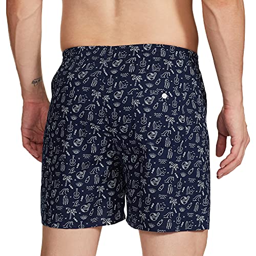 Image of Longies Cotton Men Printed Boxers Pack of 3 Regular Inner wear (LGBOXPO3V005 Black,Aqua,Navy3288 S)