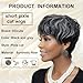 DOcute Short Cut Wigs For Black Women Salt And Pepper For Women Pixie Human Glueless For Black Women Glueless Bob Short Black Wig Gray Wigs For Women Bob Wig(Black and Grey)