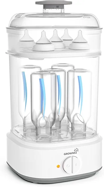 Bottle Sterilizer, Baby Bottle Steam Sterilizer, Electric Baby Bottle Sanitizer with Timer for Baby Bottles, Pacifiers, Pump Parts