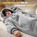 BEDSURE Hoodie Decke mit Ärmeln - Kuschelpullover als Geschenke für Frauen - Kuscheldecke mit Ärmeln Lang Tragbare Decke zum Anziehen Erwachsene Weihnachtsgeschenke für Frauen Herren, Grau 129x75cm