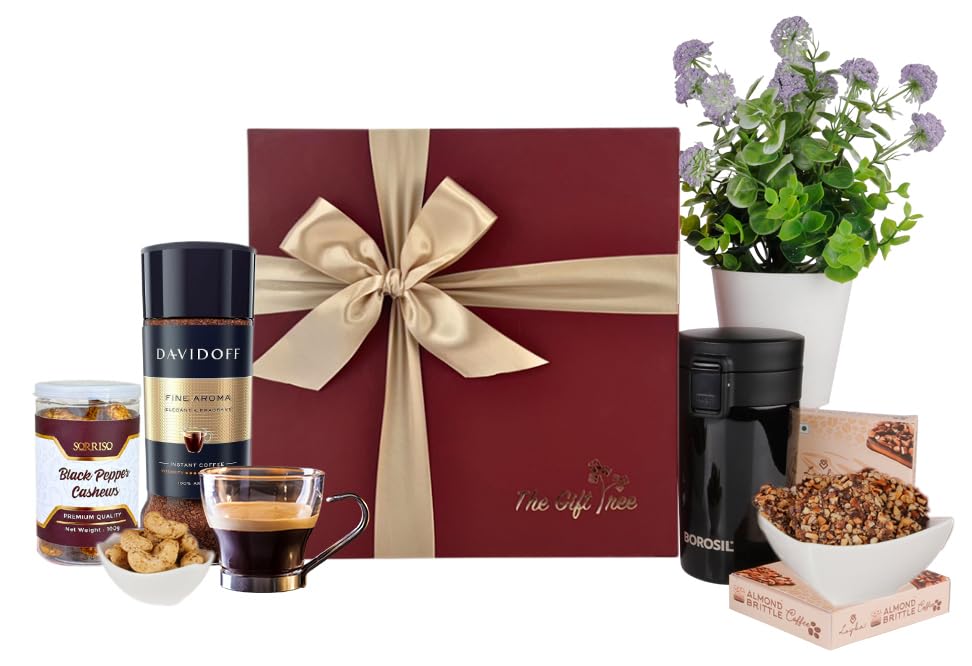 The Gift Tree Premium Gourment Gifts Hamper | Coffee & Dry Fruits Hamper | Gift for Christmas, Birthday, Family, Men & Women
