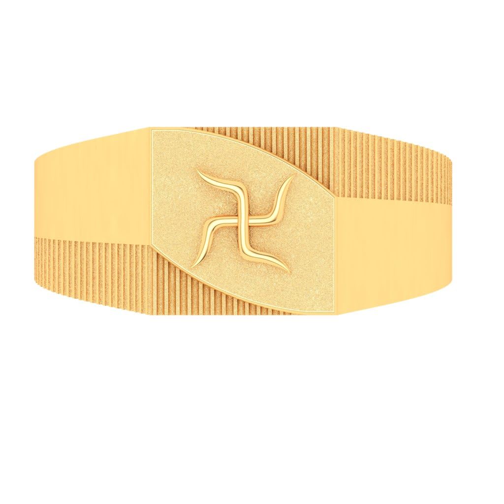 Mens 22Kt (916) Yellow Gold Swastik Symbol Ring For Men (Size 21)-image-12
