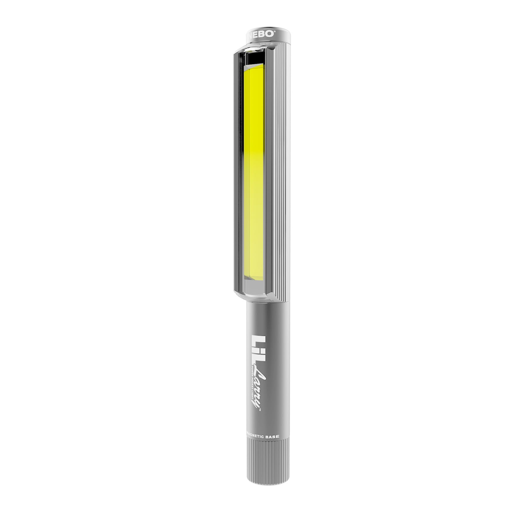 Nebo Steel Grey Lil Larry - 250 Lumen Torch With Cob Work Light - Pocket Clip Magnetic Base For Hands-Free Lighting - Portable Cob Led Flashlight - Hazard Light-Red (Steel Grey)