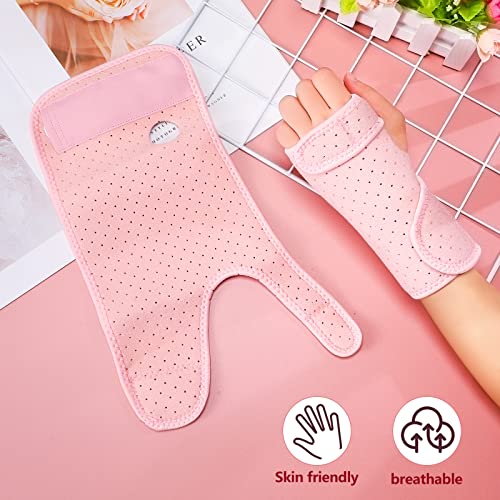 2 Pieces Carpal Tunnel Wrist Braces for Night Wrist Sleep Support Brace Wrist Splint Stabilizer and Hand Brace Cushioned to Help With Carpal Tunnel and Wrist Pain Relief (Breathable Style, Pink) - Thumbnail 5