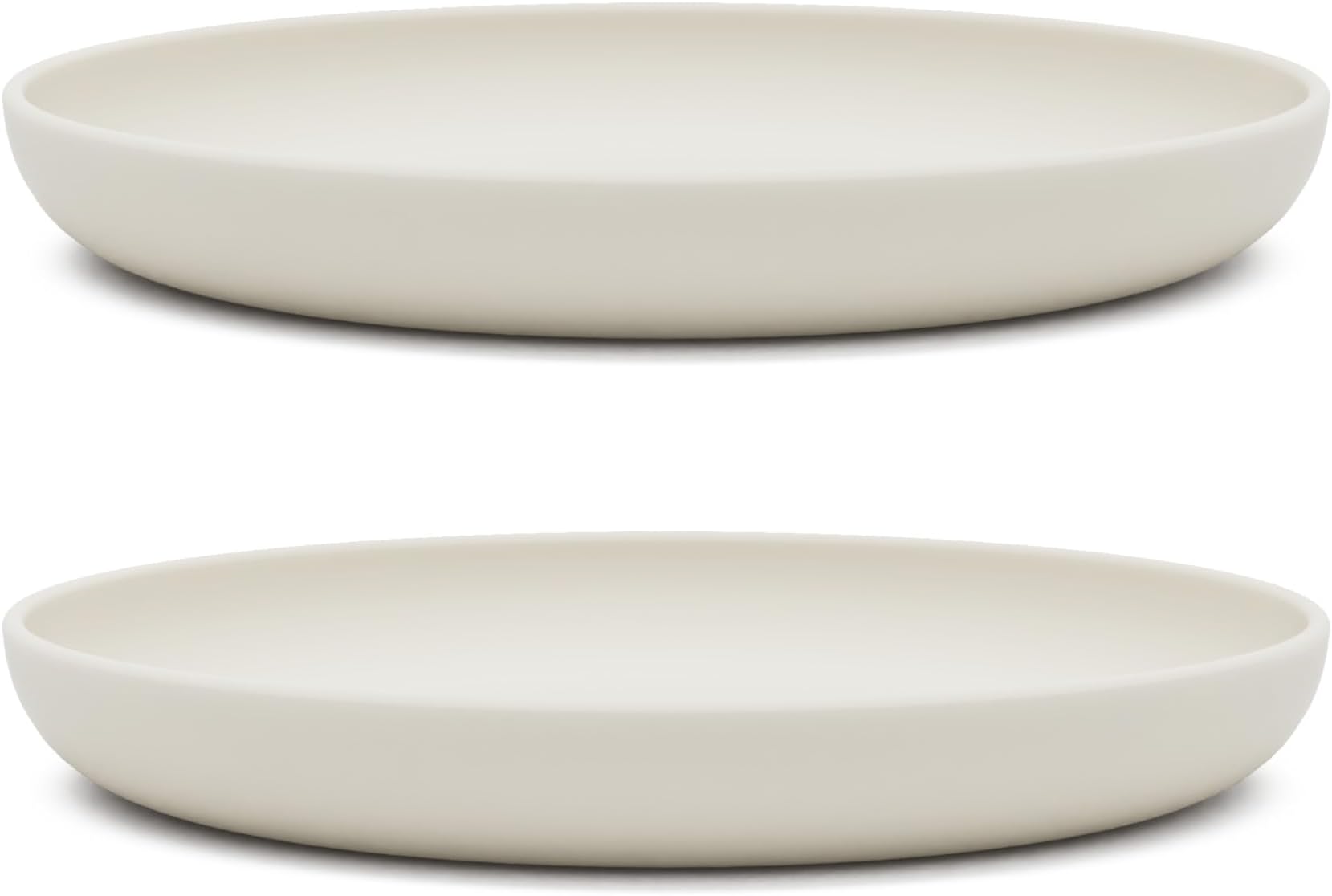 2 Pack Silicone Plates with Rigid Core - Non-toxic Grade Silicone Plates for Toddlers and Kids Ages 12 Months+, BPA-Free, Dishwasher Safe, Non-suction