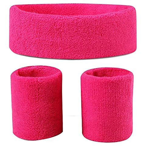 Sweatbands (Headband/Wristband Set) for Working Out,80's costume party - - One Size Cover