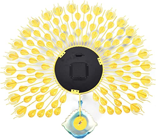 Image of TRENDING Large Luxury Crystal Peacock Wall Clock Silent Non-Ticking,3D Peacock Design Modern Art Clock Home Decorative Big Wall Clocks for Living Room Bedroom Dining Room (Peacock-Elegant Green)
