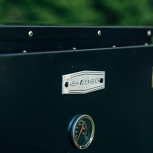 Miniatura 9 de Ash & Ember - Parrilla ahumadora de flujo inverso, ahumador vertical de carne, caja de acero duradera para cocinar al aire libre, cámaras aisladas,