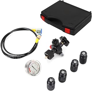 3500PSI Pressure Test Hydraulic Accumulator Nitrogen Charging Filling Kit with Gas Hose, Nitrogen Charging Gas Gauge Hydraulic Accumulator Pressure Test Kit