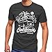 Produktbild Neverless Herren T-Shirt California Surf Retro Bus Abenteuer Urlaub Palmen Slim Fit dunkelgrau L