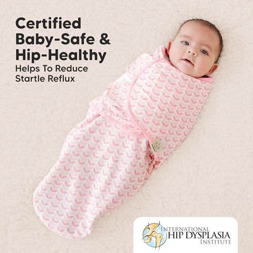 Image of Baby Swaddle Sleep Sacks with Zipper - 3-Pack Swaddles for Newborns 0-3 Months, Infant, Baby Girls, Boys, Soft & Durable Newborn Sleep Sack, Easy Diaper Change Swaddling Blanket (Blossom, OS)