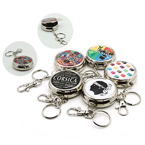 Lot de 1/3 mini cendrier portable rond en fer blanc - Cendrier portable - Poche époxy innovante personnalisable - Couleur aléatoire Cover