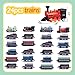 CORPER TOYS 4 Packs (24 Pieces) Pull Back Model Diecast Mini Train Toys Playset for 3 4 5 6 Year Old Boys Girls, Steam Train with Linkable Cars for Birthday Gifts