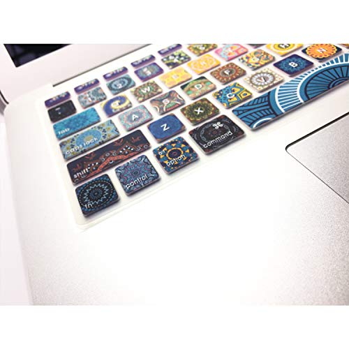 SANFORIN Silicone Keyboard Cover with Pattern for MacBook Pro 13/15 /17 Inch (with/Without Retina Display), Magic Keyboard and MacBook Air 13 Inch A1466/A1369, Bohemian Style