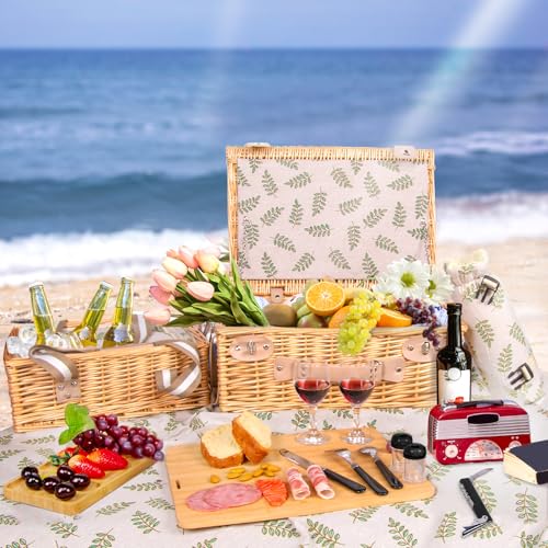 Hap-Tim-Dual-Wicker-Picnic-Basket-Set-with-Blanket-Charcuterie-Boards-for-246-Unique-Gifts-Ideas-for-Couple-Engagement-Wedding-Bridal-Shower-Family-Christmas-White-Elephant-Gifts-for-Adults