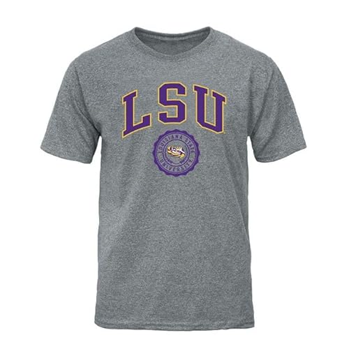 Barnesmith Louisiana State University LSU Tigers Short-Sleeve T-Shirt, Heritage, Charcoal Grey, Large