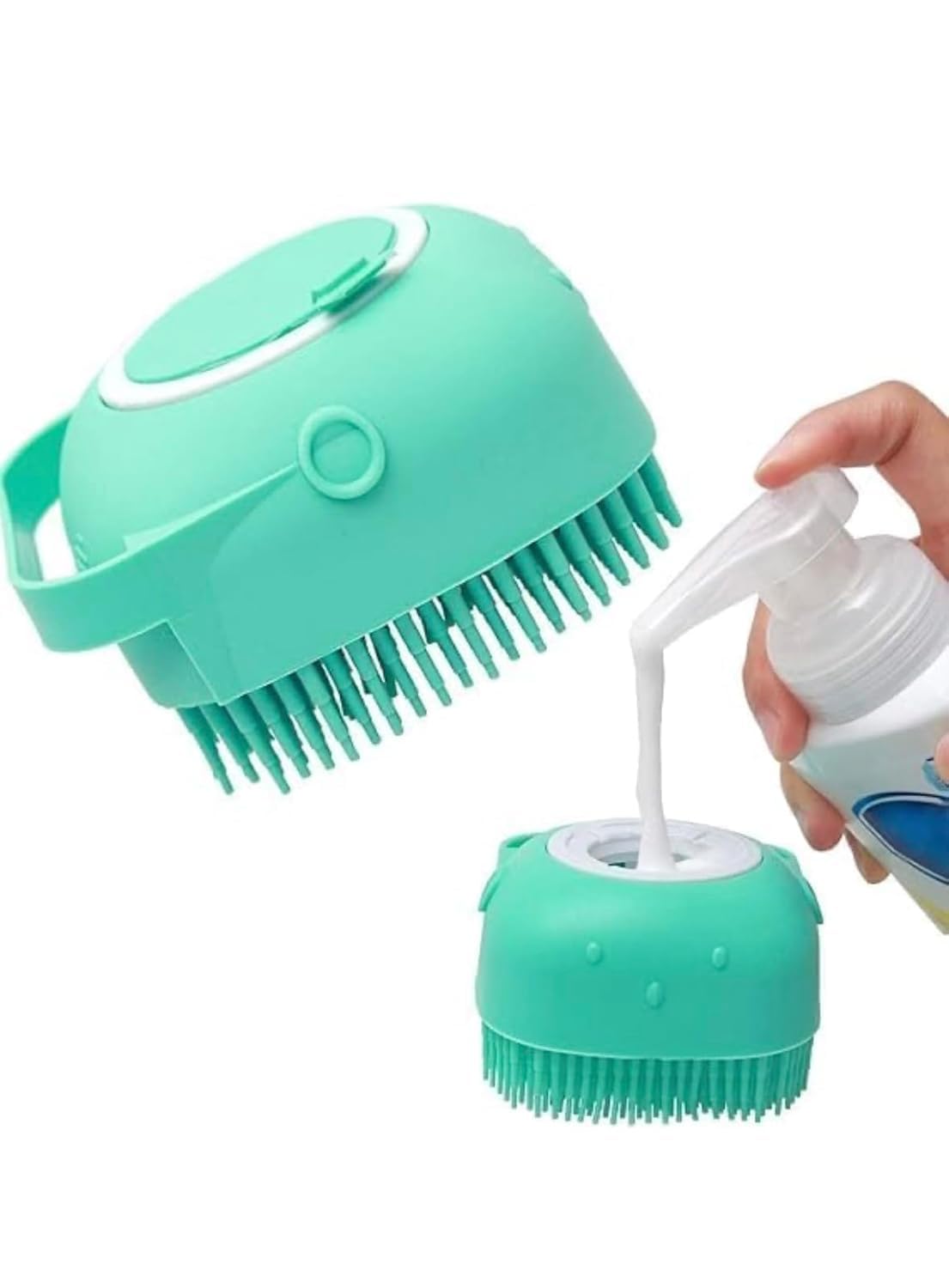 Body Scrubber with Soap Dispenser for Shower Exfoliating Brushes Soft Body Exfoliator Bath Loofah for Babies Kids Women Men and Pets (PACK OF 1)-picture-15