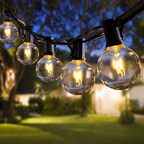 ROVLAK Lichterkette Aussen 11M 30+5 G40 Glühbirnen Lichterkette Außen Innen IP44 Wasserdicht Garden Lichterkette Wetterfest Outdoor Lichter Warmweiß Balkon Lichterketten für Party, Pavillon, Bistro