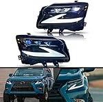 YHY Headlights Assembly For Lexus GX460 2014 2015 2016 2017 2018 2019 LED Head Lamp Front Light Car Modification Accessories DRL Sequential Turn Signal Animation Plug and Play with Blue Devil's Eye