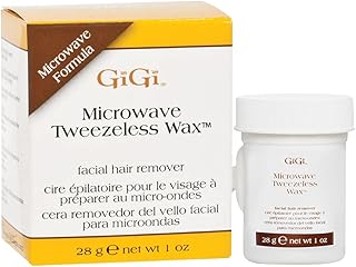 GiGi Microwave Tweezeless Wax - Non-Strip Facial Hair Remover, Honey-Infused, 1 oz