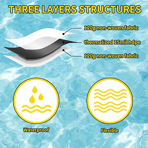 20X25Ft Thermalized Hdpe Pond Liner With Two Sides Woven Fabric, Pond Liners For Outdoor Ponds, 15Mil Thickness Hdpe With 120G Woven Fabric Both Sides Liner For Koi/Fish, Duck And Waterscape Ponds. #TOP1