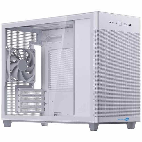Caja PC blanca Mesh Micro-ATX SIMPLETEK con ranura ATX y USB 3.2 2