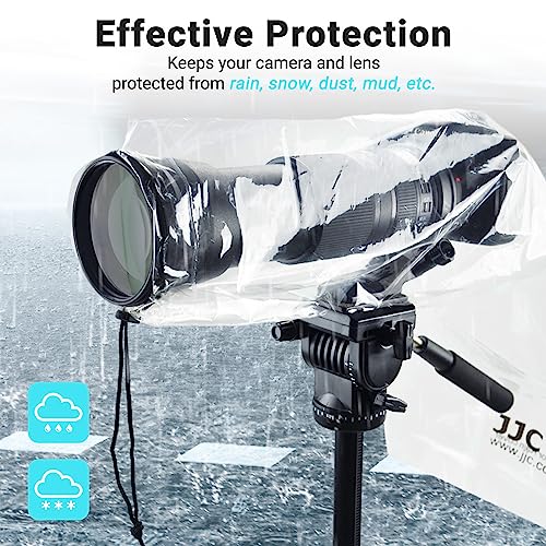 JJC Kamera Regenschutz, Wasserdichter Regenmantel Schutz für Canon Nikon Sony DSLR Kamera mit Objektiv bis 45cm Länge (2 Stück)