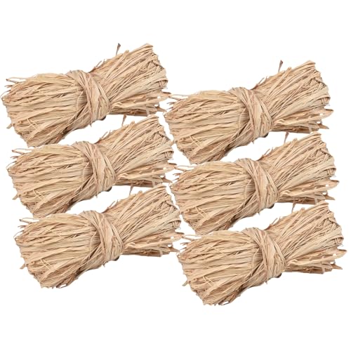 6 pezzi da 300 g per artigianato naturale, rafia, filato per rafia, per uncinetto, rafia, per fioristi, giardini, matrimoni
