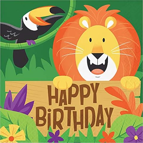 Creative Party Jungle Safari Birthday Napkins Cover