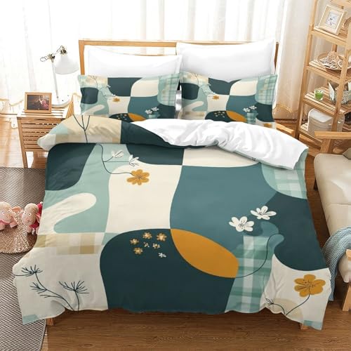 Housse de Couette Hypoallergénique contre les Allergies Lit Simple Microfibre 3D