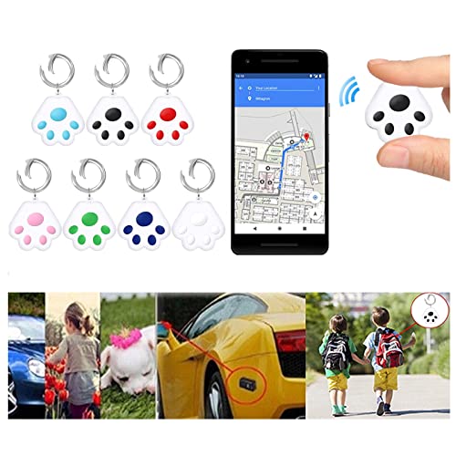 Narvei Cat Dog Mini Tracking Prevention Waterproof Smart Anti-Loss Device Tool Portable Pet GPS Tracking Locator Bluetooth 4.0 Mobile Key Tracking Mini Realtime Finder Device,1Pc (Black)