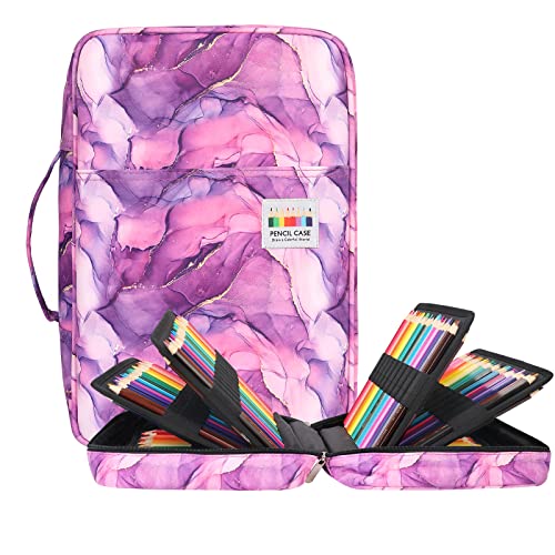 BOMKEE Large Capacity Pencil Case for Adults, 304 Slots Pen Case School Pencil Case Multi Compartments Slot Pen Organizer Bag for Colored Pencils, Markers, Gel Pencils