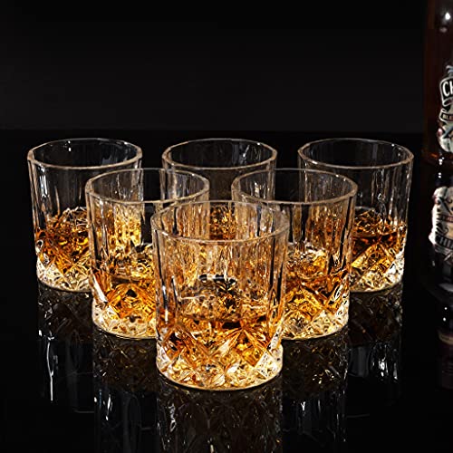 Lukeo Whiskey Glasses Set Of 6,10Oz/300Ml Old Fashioned Crystal Glass For Liquor Scotch Bourbon Kitchen Accessories #TOP2
