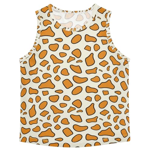 J JOYSAY Giraffe Spot Animal Beige Boys Tank Top Sleeveless Muscle Shirts Quick Dry Kids T-Shirts 3-15T