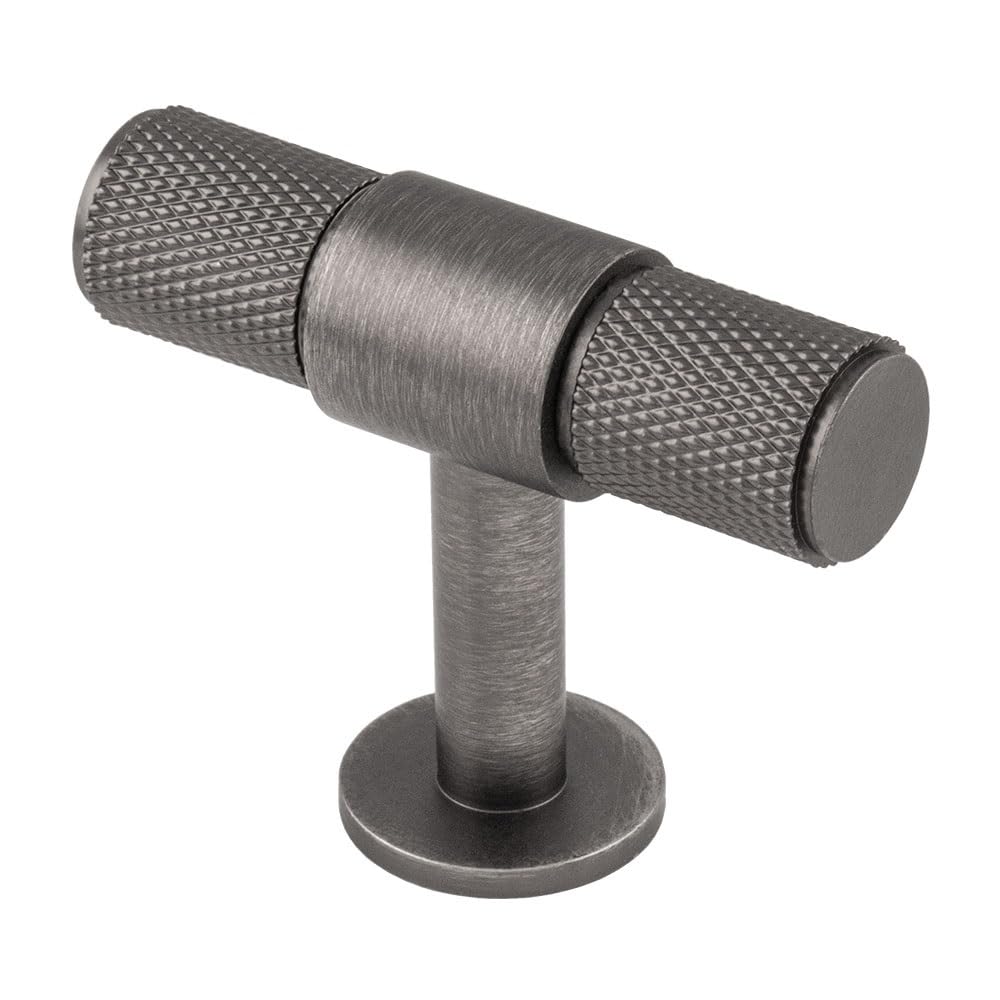 Carlisle Brass Anthracite Knurled T-Bar Cabinet Knob Pull, 50Mm (Anthracite)