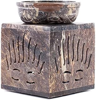 Mystic Moments | Rising Sun Soapstone Oil Burner with Sliding Door