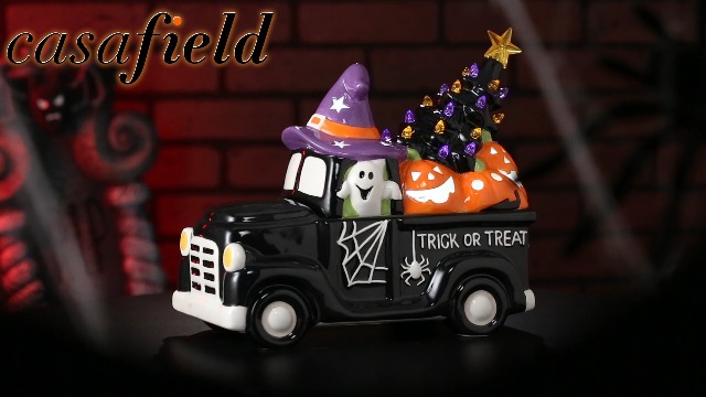 Amazon.com: Casafield Ceramic Halloween Trick or Treat Truck, Hand