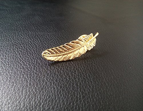 Image of NOUMANDA Plated Leaf Feather Lapel Pin Collar Brooch for Women
