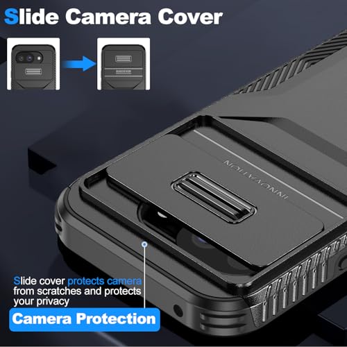 Coque Pixel 10A qualité militaire noire avec cache optique coulissant robuste - 2