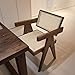 Handcrafted Solid Wood Dining Chairs with Cane Back&Seat (Ash Wood-Walnut Color)