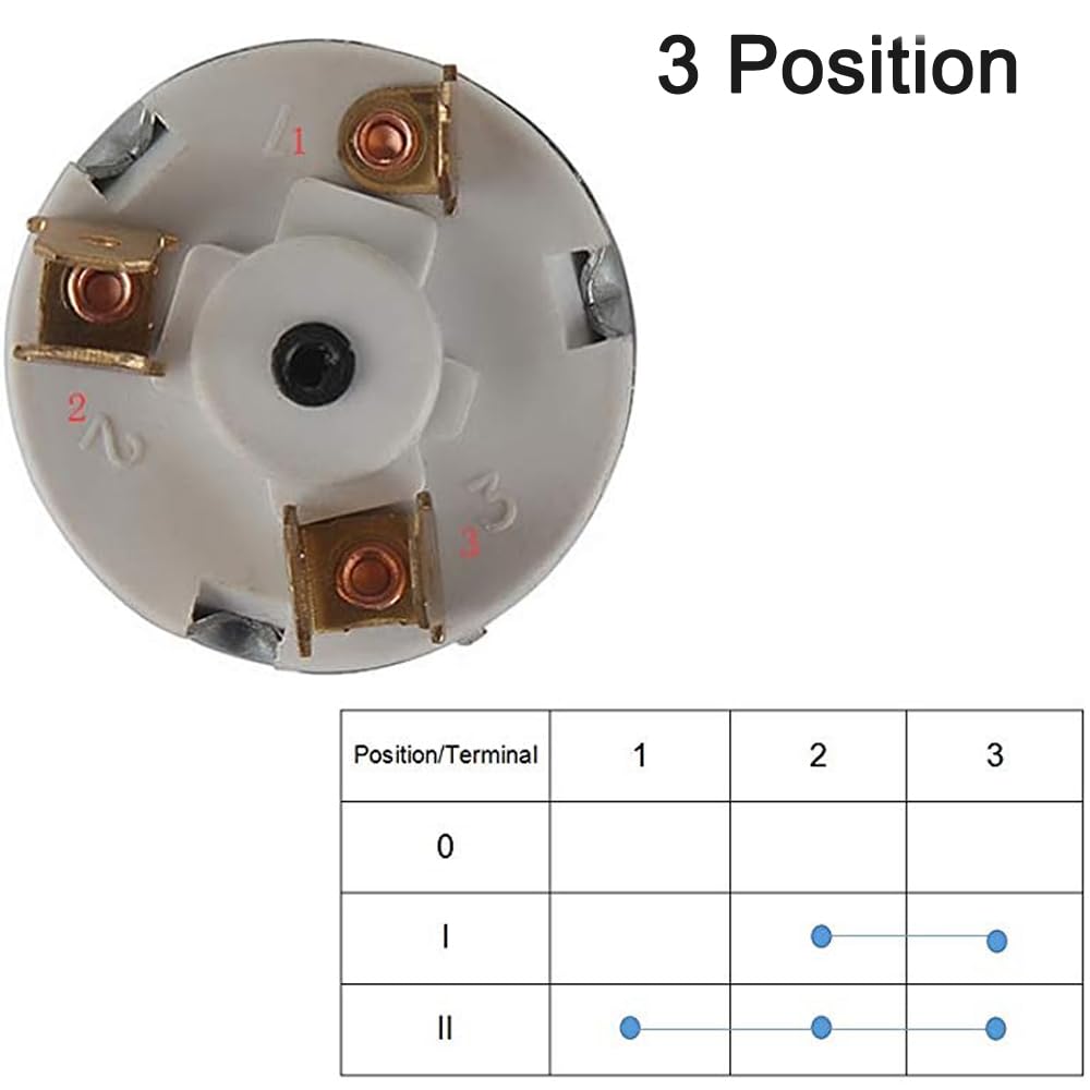 2 Stück Zündschlüsselschalter 12V - 4-Positionen Universal Starterschalter