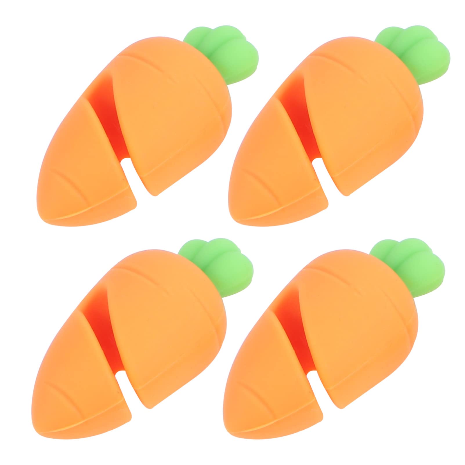 Alipis Silicone Carrot-Shaped Spill-Proof Pot Lid Racks, 4-Pack, Orange, 2.16 x 1.18 x 1.18 inches