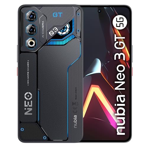 nubia Neo 3 GT 5G Smartphone Gaming Android 15, 12+12GB RAM Dinamica + 256BG ROM, Display 6.8” FHD+ 120Hz, Fotocamera 50MP, Smartphone Dual SIM, NFC, Batteria 5000mAh, Colore Intergalactic Grey
