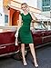 MUXXN Cut Out Neck Day Formal Prom Junior Evening Vintage Tea Dress (Green XXL)
