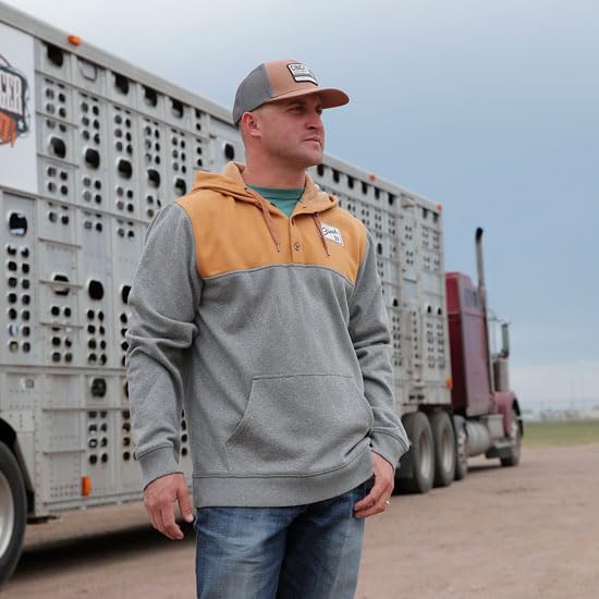 Cinch Men's Grey and Brown Hoodie2