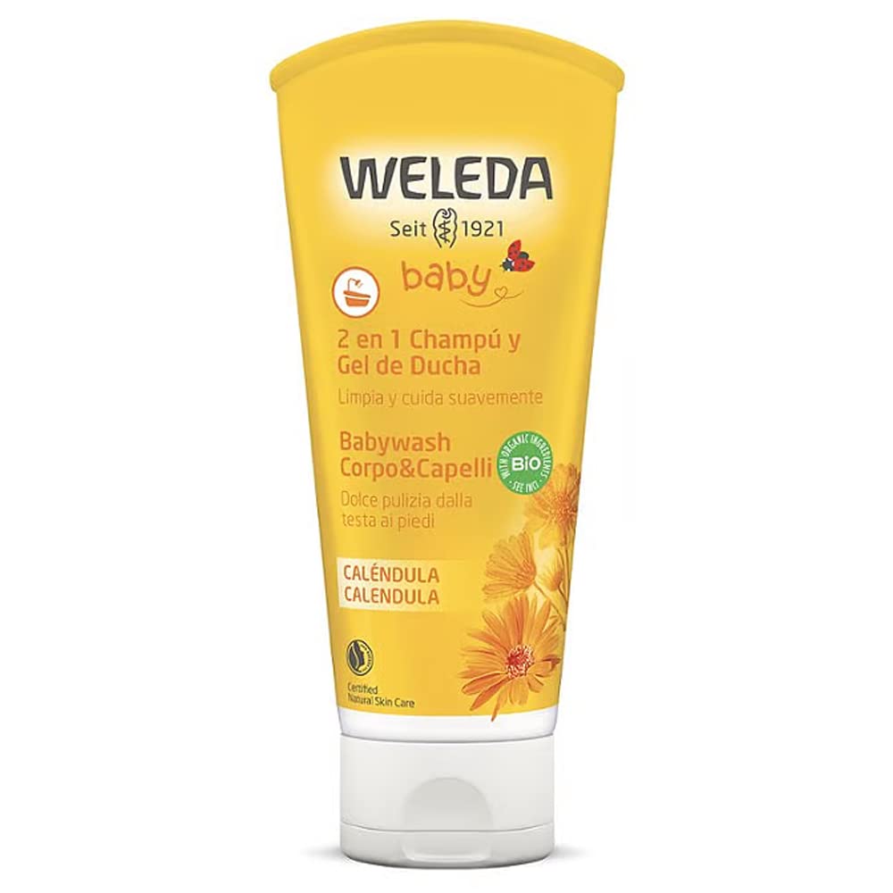 Weleda - Pacchetto Prima Infanzia Calendula Baby PLUS - CREMA PROTETTIVA per il cambio pannolino 75ml + BABY WASH corpo/Capelli 2 in 1 200 ml + CREMA FLUIDA 200 ml + OMAGGIO SaponeFlorinda da 50 gr