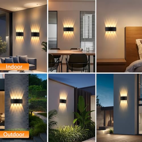LED Lampade da Parete per Interni, 8W Applique da Parete Interni Lampada, Applique Alluminio Moderno, 3000K bianco caldo, IP65, per Camera da Letto, Scale, Corridoio, Balcon, Soggiorno - Illuminazione - Immagine 6