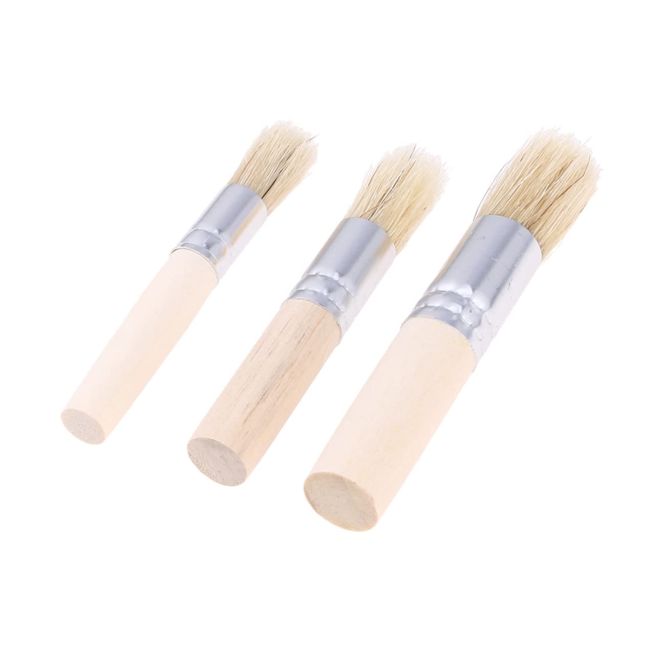 Angoily 3Pcs Stencil Brush Pig Bristle Hollow Painting Tools for Oil and Acrylic Comfortable Grip for DIY Art Crafts for Adults